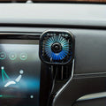 Portable Car Air Vent Fan, USB Powered Mini Fan with Gradient RGB Atmosphere Light, Universal Car Cooling Fan for Front/Rear Vents