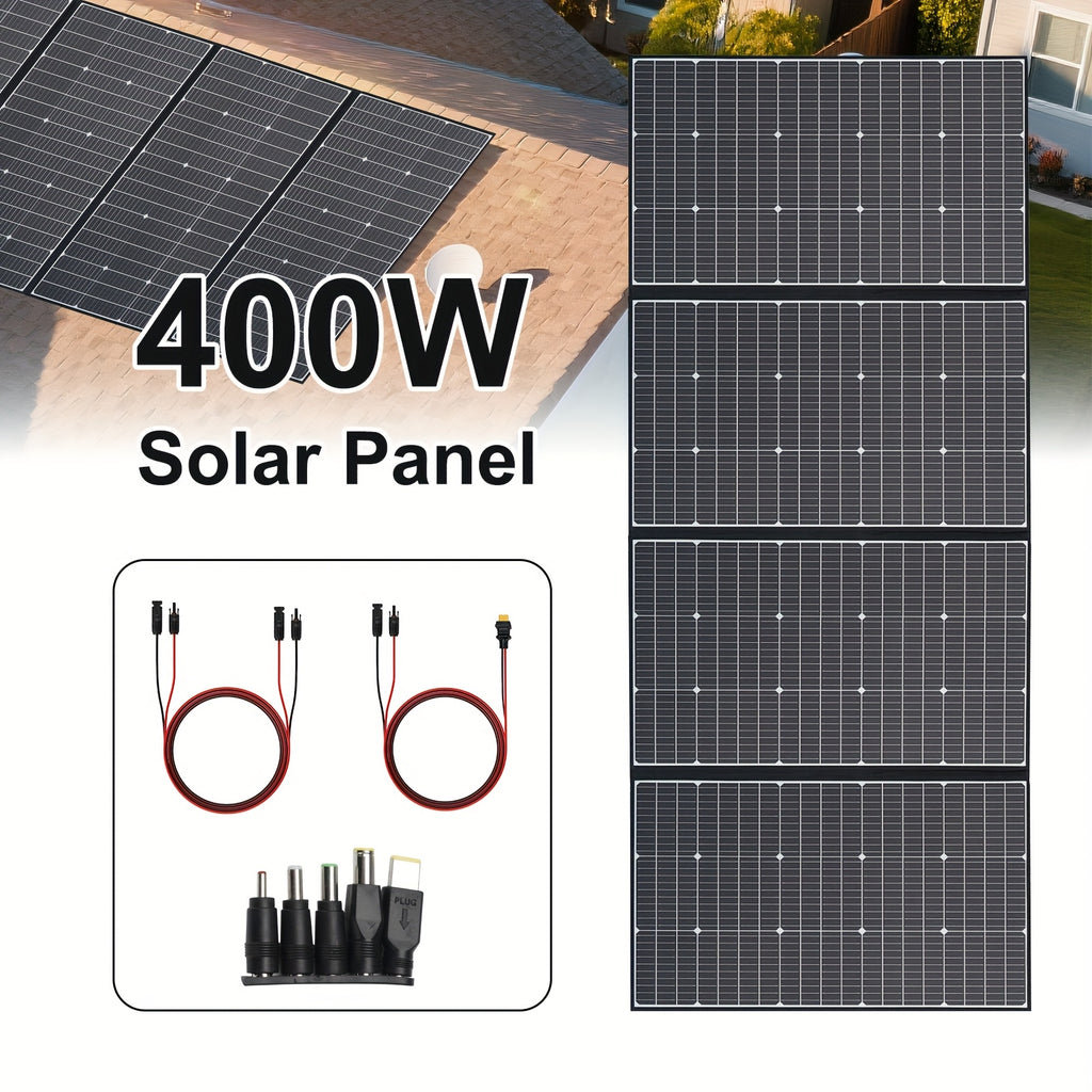 ALLPOWERS 400W 便携式太阳能发电站兼容 - 可折叠太阳能板，22% 高效率，MC4 连接器 - 适用于房车、船只、露营、备用电源 (S1500/S2000/S2000 Pro/R4000 发电机) - 重型