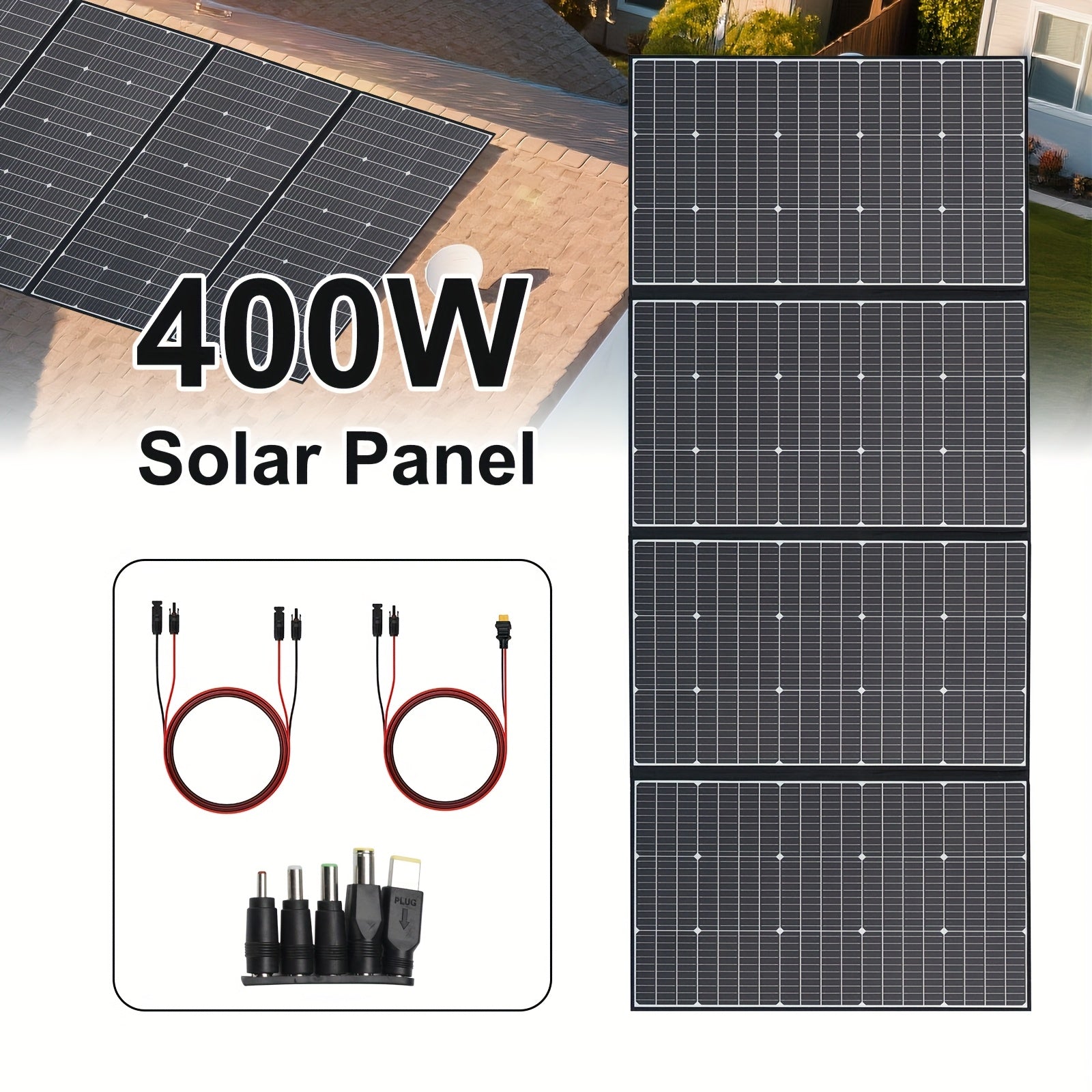 ALLPOWERS 400W 便携式太阳能发电站兼容 - 可折叠太阳能板，22% 高效率，MC4 连接器 - 适用于房车、船只、露营、备用电源 (S1500/S2000/S2000 Pro/R4000 发电机) - 重型