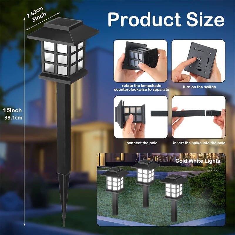 24/12/6 Pack LED High Quality Solar Lights, Suitable for Outdoor, Christmas Decoration, Illuminating Your Garden, Landscape, Pathway, Yard, Patio and Driveway Lighting (White/Warm/Color Light)