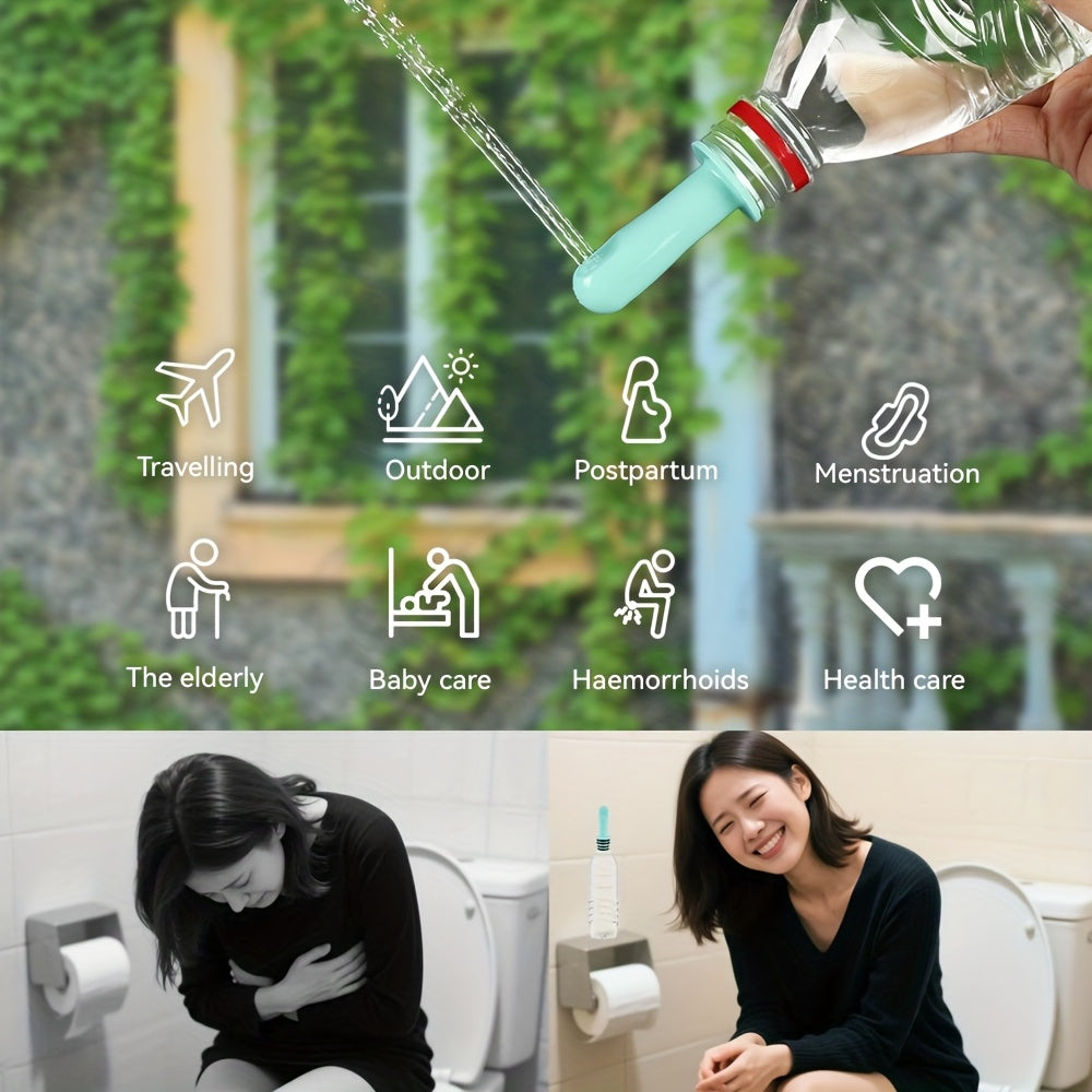 紧凑型旅行式冲洗器，用户友好，适配大多数瓶子，适合各种卫生需求，包括孕期、月经护理和老年人辅助，非常适合家庭或户外使用