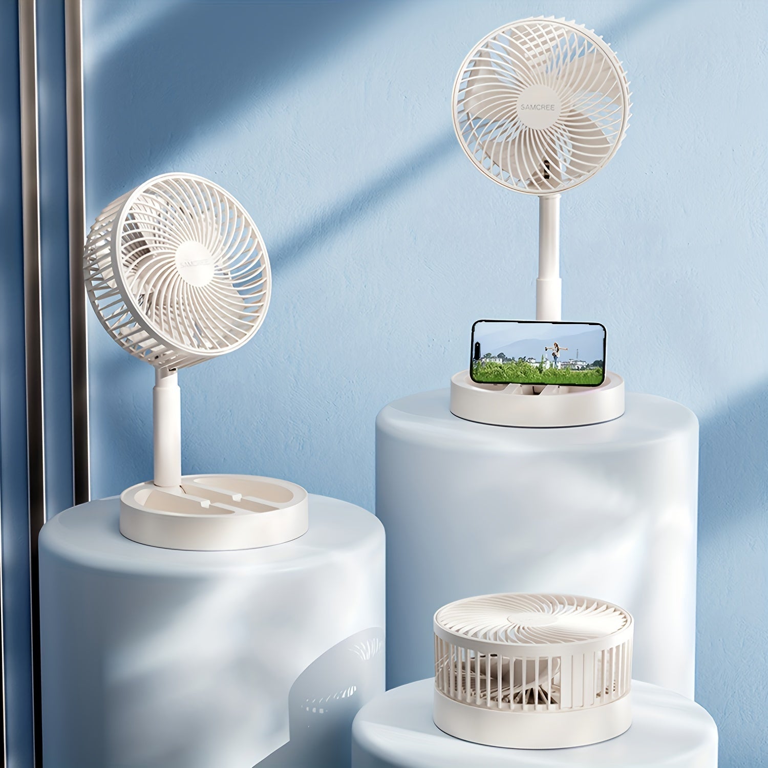 1 Piece Portable Foldable Fan, 360° Adjustable Quiet Circulating Wind, Ideal for Home Office School Supplies, Perfect Holiday Gift, Summer Comfort Essential