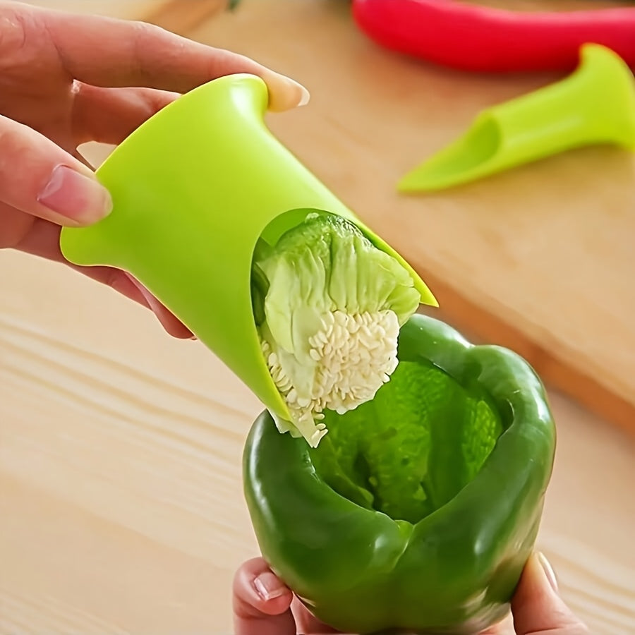 2Pcs Pepper Seed Remover, Plastic Jalapeño Core Remover, Multifunctional Household Chili Deseeder Kitchen Tool