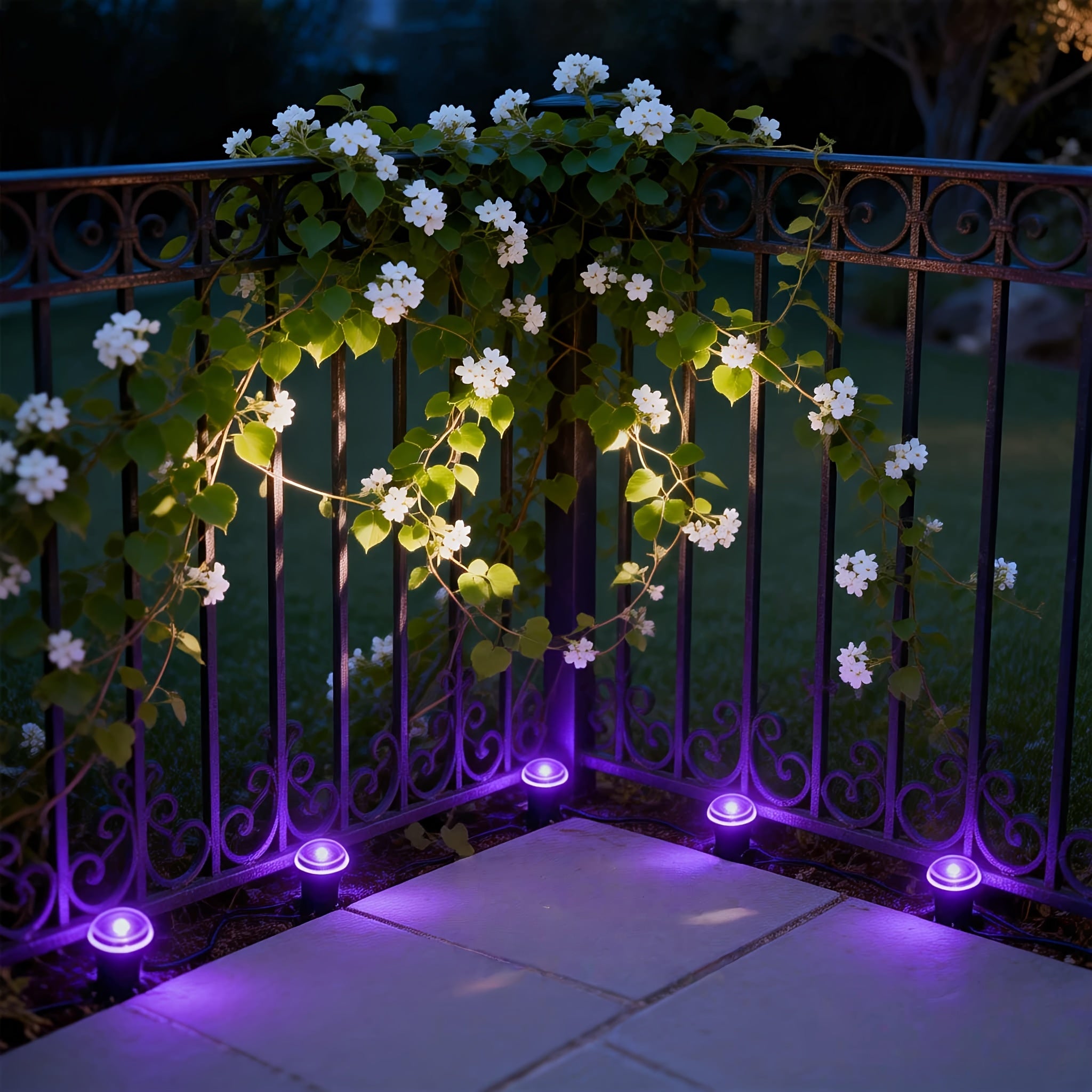 30 LED Solar Garden Light, Purple Fairy Light, IP44 Waterproof Durable, Ground Insert Outdoor Garden Lamp, Decorative Lighting for Walkways, Lawns, Camping Parties etc.