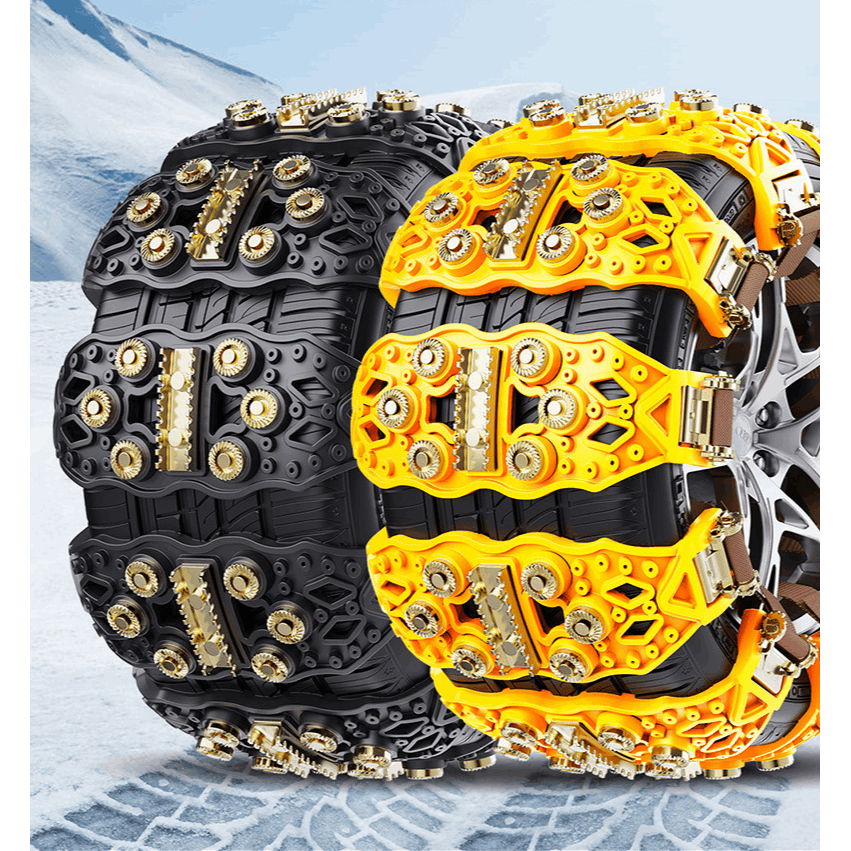 10-Pack Universal Anti-Skid Car Snow Chains – Traction Nails, Anti-Side-Slip, Easy to Install & Remove, All-Season Snow Tire Chains for Snow, Ice, Mud & Sand, Compatible with 4x4, Trailer, ATV, UTV, SUV, Truck, Pickup Tires, Width 165mm-265mm