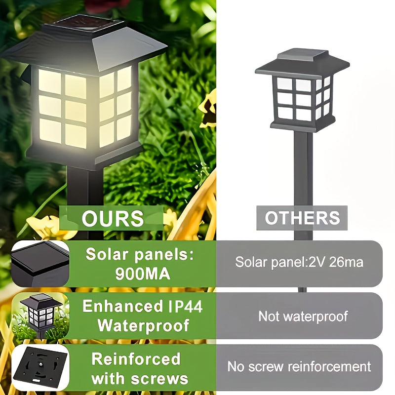 24/12-Piece Solar Outdoor Light, IP44 Street Light, LED Landscape Lighting Garden Light, Suitable for Sidewalk, Driveway, Courtyard and Lawn - Warm Light, 12-Piece Pack. Thanksgiving, Christmas and New Year Gift Decoration.