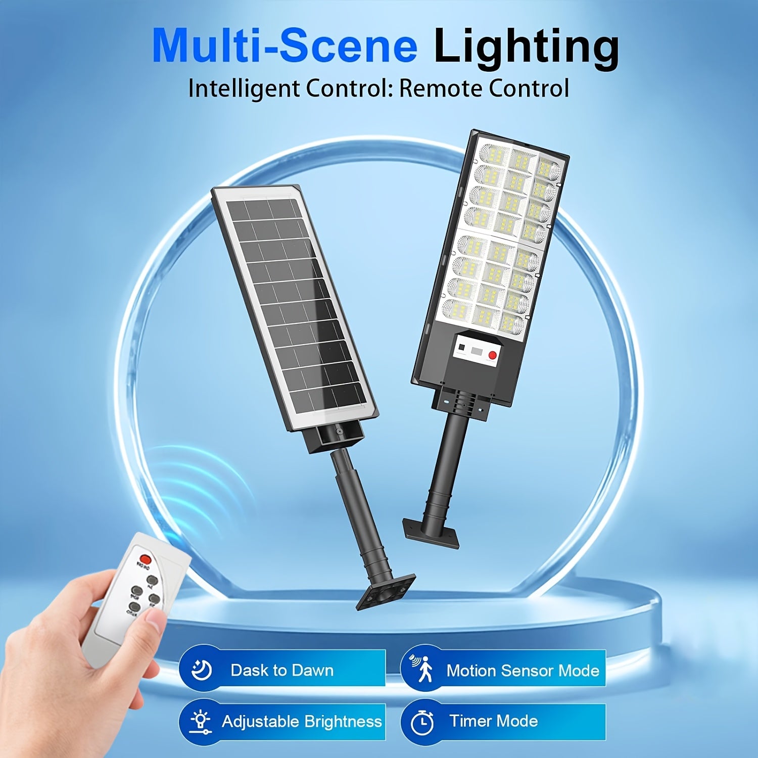 Powerful LED Solar Outdoor Courtyard Street Light, Wide Angle Outdoor Lighting, Super Bright Solar Motion Sensor Street Light, with PIR Motion Sensor and Auto On/Off Switch – Perfect for Street Lighting, Garden, Garage, Backyard, Doorway