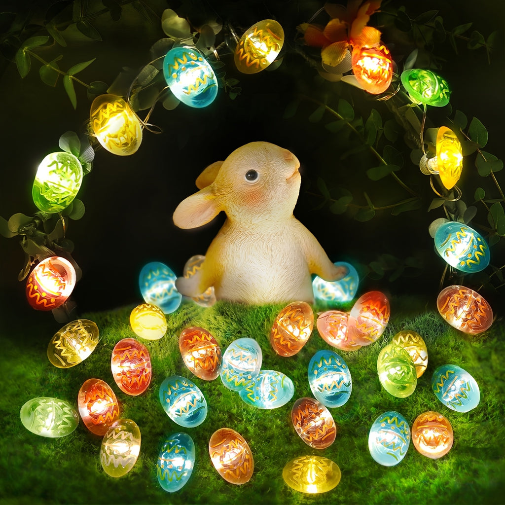 20 LED 小雞和破碎的蛋糕燈串，78 英寸 3D 塑料復活節裝飾公仔燈，電池供電，無插頭，適合房間和臥室節日裝飾