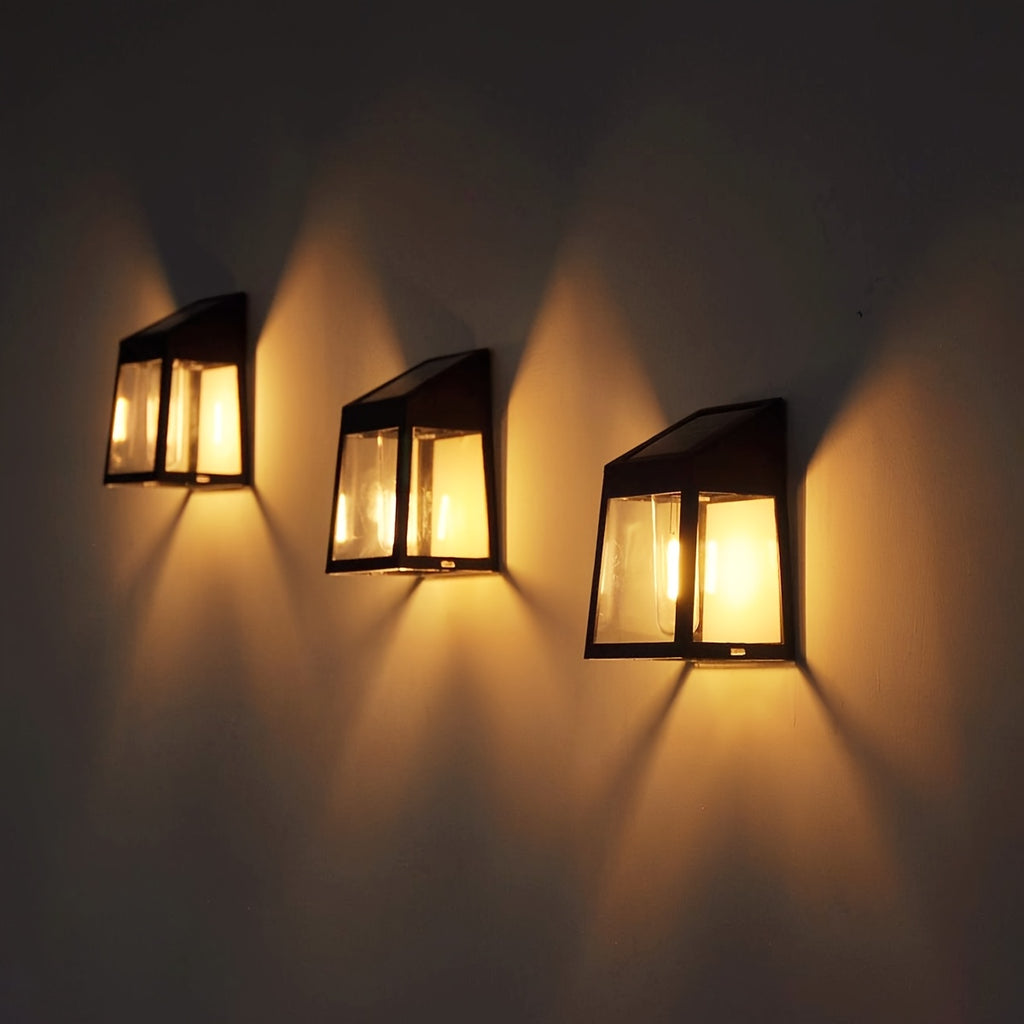 2/4pcs Courtyard Solar Light, IP44 Waterproof Outdoor Wall Light, LED Filament Bulb, Garden Villa Night Light, Perfect for Deck, Fence, Porch, Garden Lighting