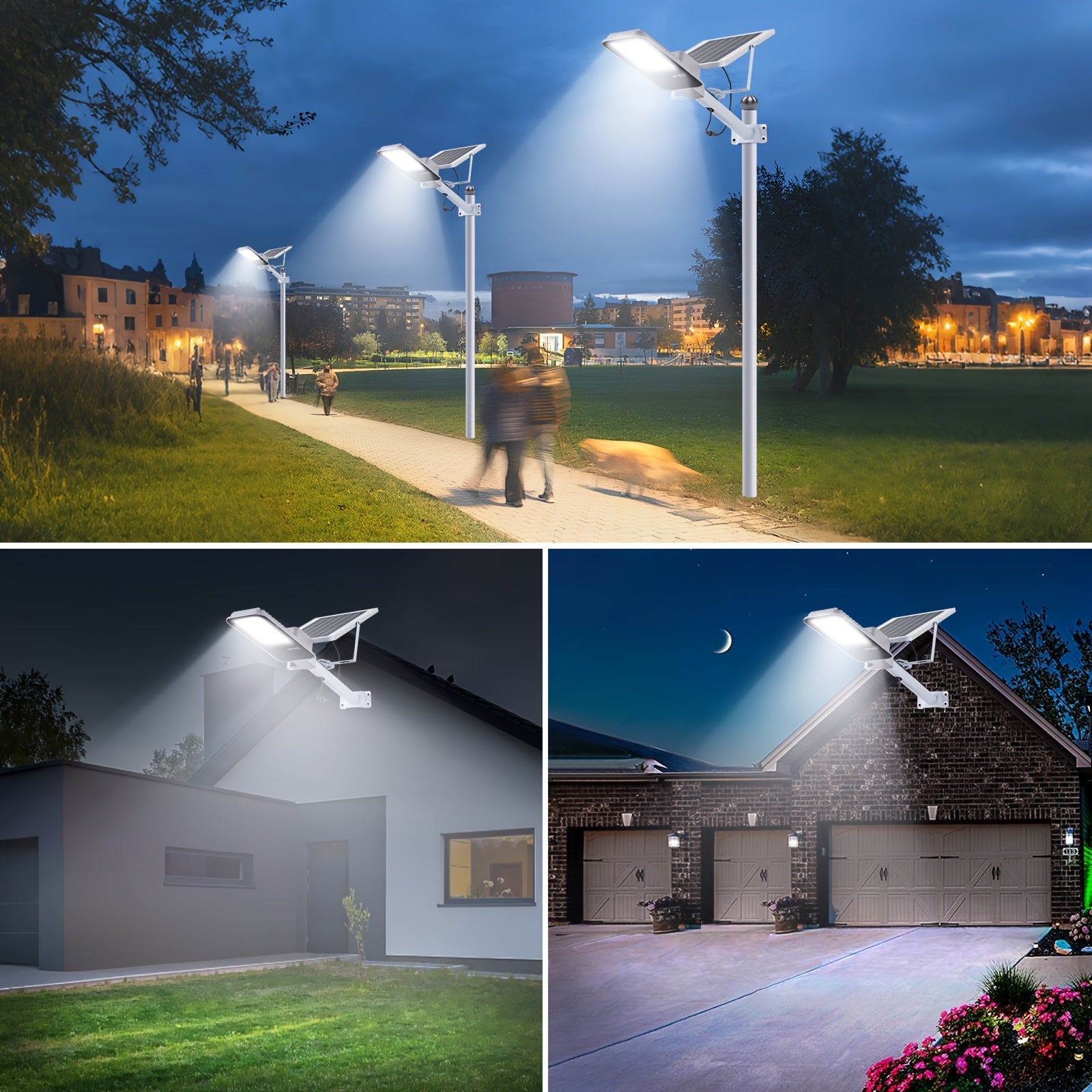 1/2/4pcs Solar LED Street Light, with Remote Control, 1926 LEDs, 6000mAh Solar Powered, 6500K Auto On/Off Sensor, Detachable Panel and Easy to Install for Garden, Pathway, Garage, Yard, Outdoor Light Solar Powered, Outdoor Wall Light