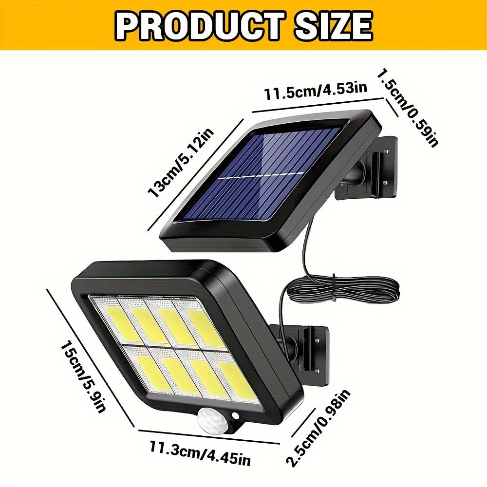 Motion Sensor Solar Courtyard Light, Commercial Street Lighting Outdoor 160 LED Solar Split Wall Light 3 Mode Motion Sensor Garden Street Light Area Lighting Solar Light Garden Villa Security Wall Light