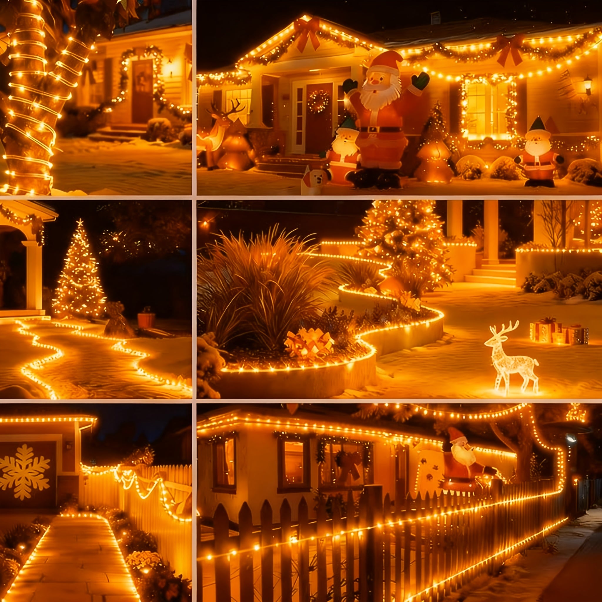 LED string light, 200/150/100/50 LED outdoor tube light, tubular light strip, with 8 modes, flexible tube light, suitable for bedroom, indoor, party, wedding, Christmas, New Year, Mother‘s Day, Hanukkah, trees, house decorative light strip IPX4