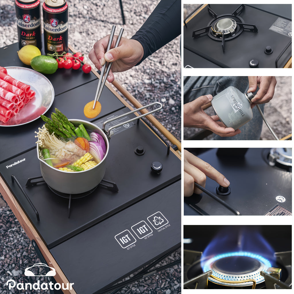 IGT Outdoor Folding Stove, Ultra-Light Camping & Picnic BBQ Table IGT Stove, Single Unit No.1 Folding Outdoor Camping Stove/