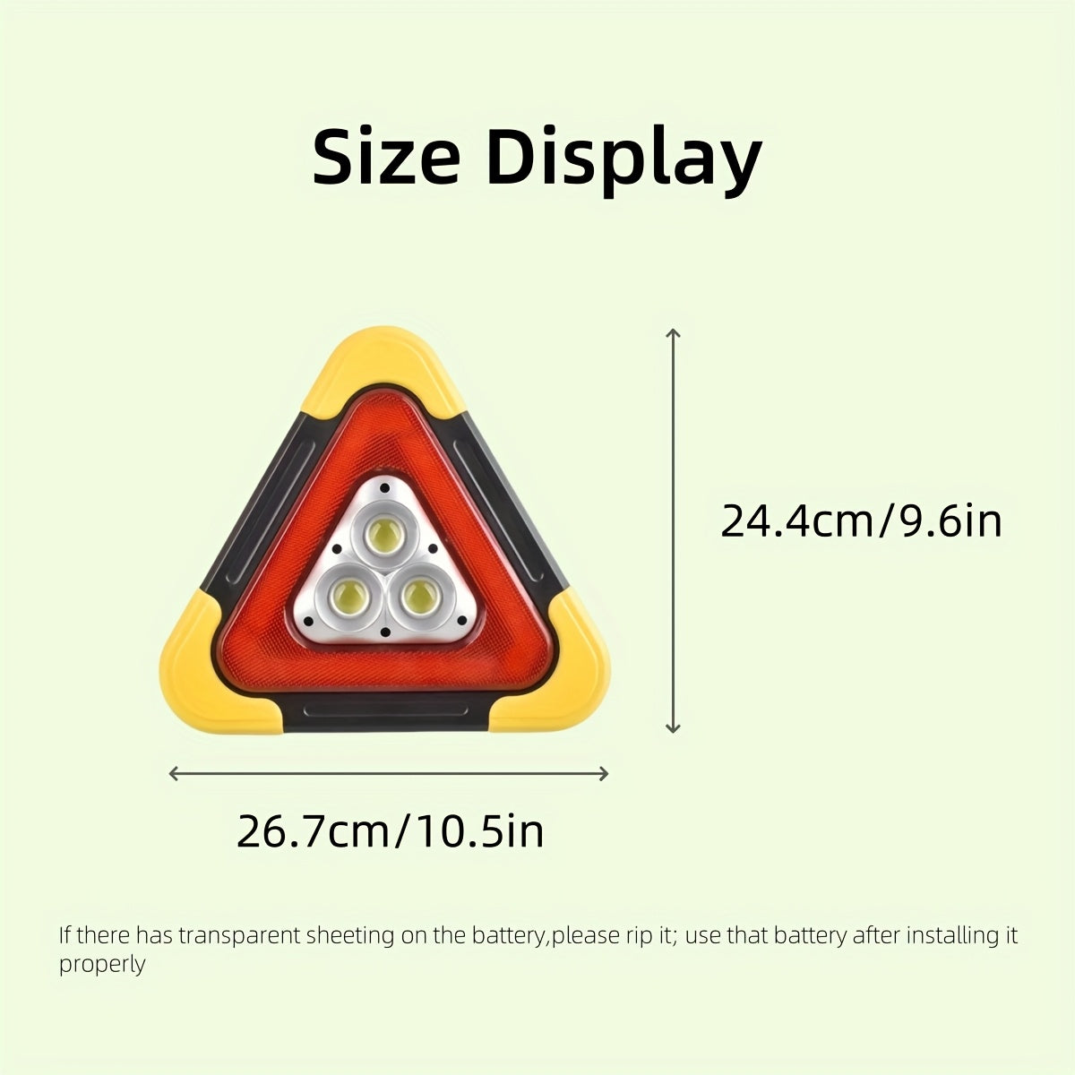 1-Pack Handheld Safety Warning Light, USB & Solar Rechargeable, Multi-Mode, for Home Decor, Basement Cleaning/Inspection, Garden Night Patrol, Roof Maintenance, Traffic Accidents, Long-Distance Travel Lighting (Built-in Battery) IP45