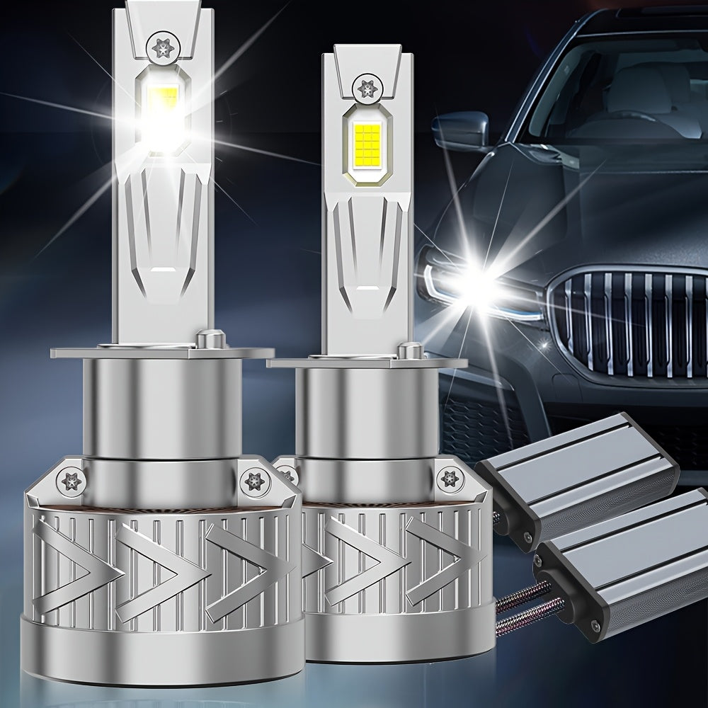 2Pcs LED Headlight Bulbs, Super Bright 320W 6500K White, 9570 CSP Chip, Turbo Cooling Fan and 360° Wide Beam, Compatible with 9005/HB3 9006/HB4 H8/H9/H11, for Car Lighting Upgrade, 12V-24V, 900% Brightness Increase