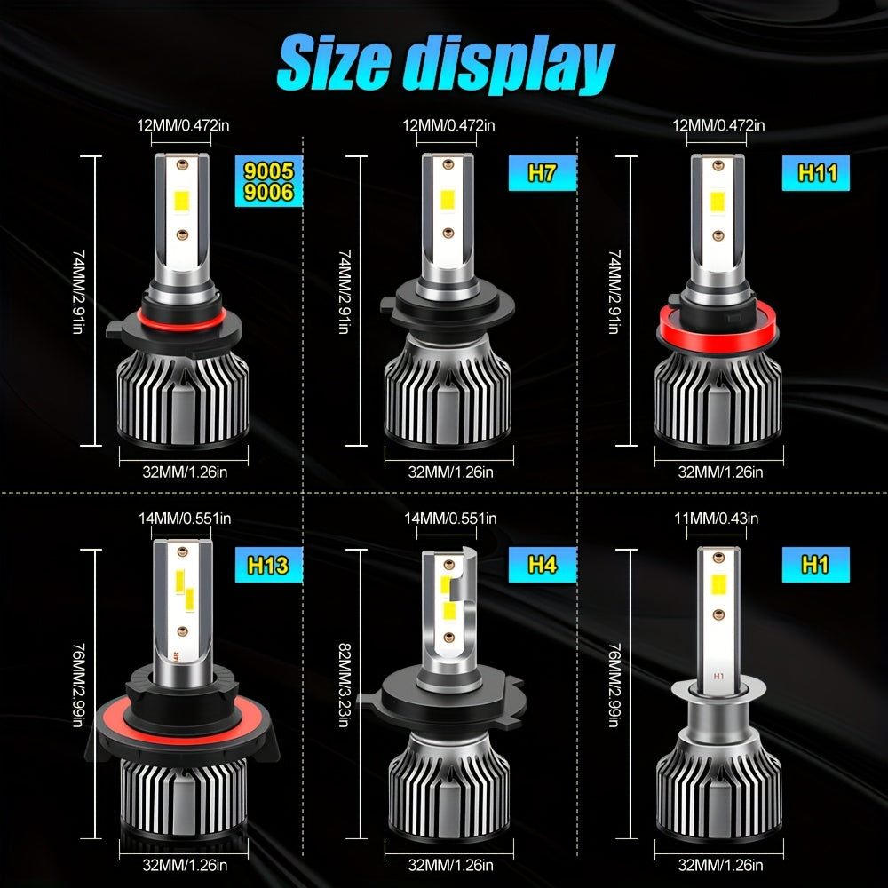 CROSSPASSION 2/4-Pack 230W Super Bright Car Headlights, 9005/HB3 9006/HB4 H1 H4 H7 H11 H13 9007 High/Low Beam CSP LED Headlights, 6000K White All-in-One Driver, Easy to Install, No Battery Included