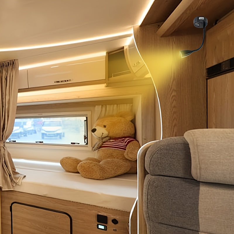 RV DC12-24V阅读灯,露营车LED聚光灯内饰灯具床头灯，适用于游艇、船只、拖车、货车和房车