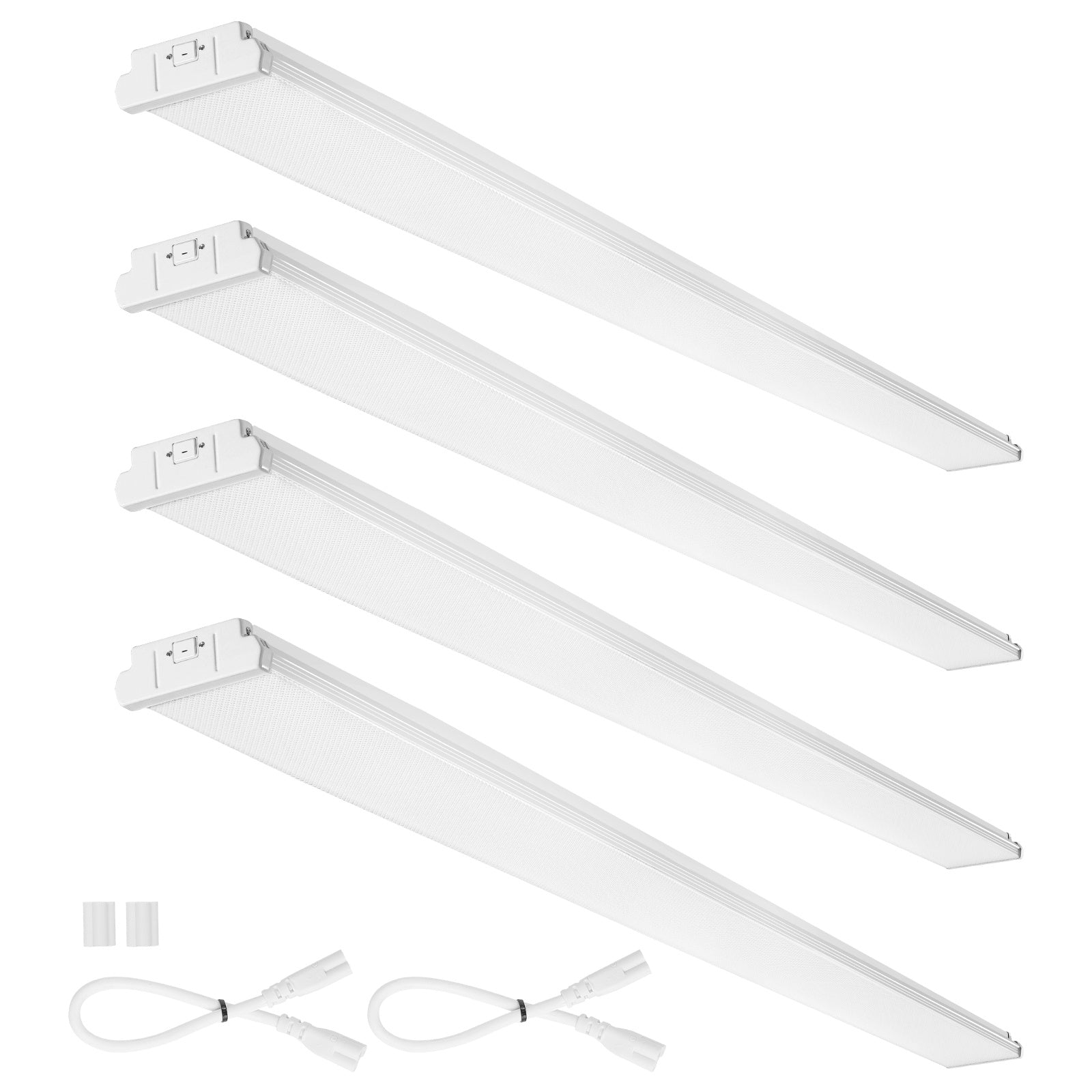 VEVOR 4/8 ft LED wrap light, 50W, 5500LM recessed LED shop light, 4-pack 6500K daylight LED kitchen ceiling light fixture, suitable for garage, office, laundry room fluorescent light replacement, FCC certified