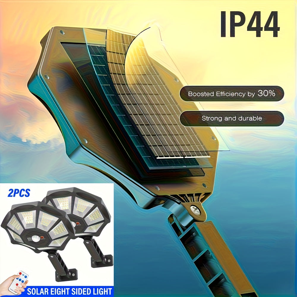 Commercial Street Solar Street Light, 168LED, Searchlight with Motion Sensor, Solar Light for Commercial Area Lighting Suitable for Courtyard, Warehouse, Exterior Wall