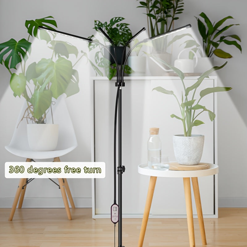 4-Head Bracket Plant Grow Light, 80 LED Beads, 2 Color Modes Freely Switchable, 4H/8H/12H Timing Settings, Ideal Lighting Helper for Home Plant Growth