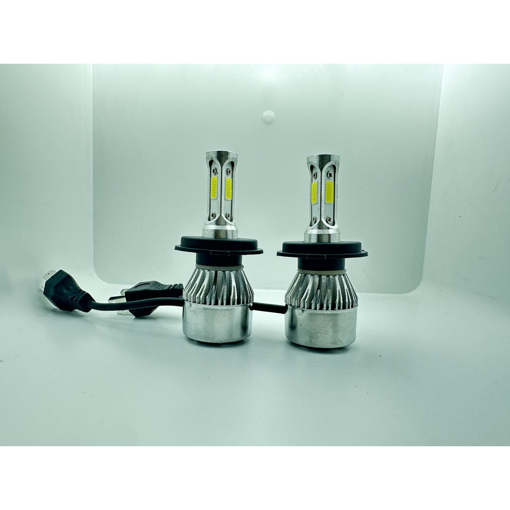 2Pcs H4 LED Auto Light 20000 Lumens Auto LED COB Chip White Light 360° High/Low Beam Motorcycle Headlight 6500K High Power