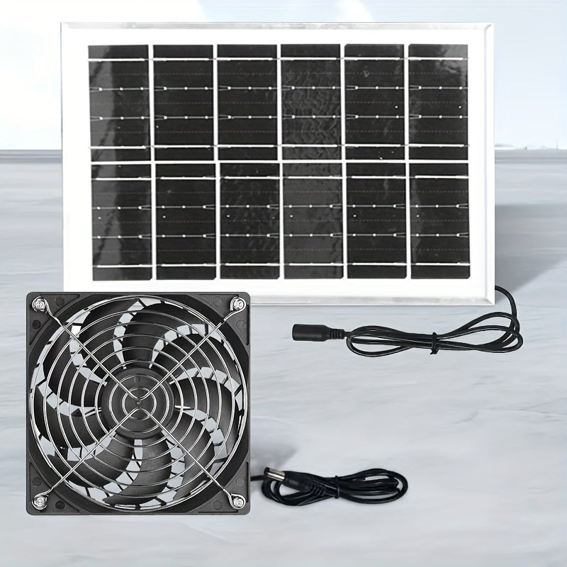 WEIHAOXI 35W Solar Fan with Solar Panel, Camping Fan for Outdoor Use, Portable Battery-Powered Power Bank, Ideal for Greenhouses, Pet Houses, Picnics, Barbecues, Fishing, and Travel.