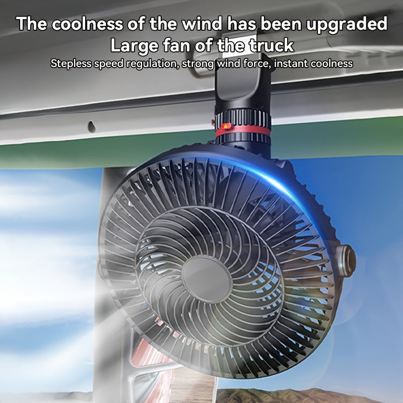 Portable Air Cooling Fan, High-Power Car Fan, 3-Speed Adjustable, Low Noise, Suitable for Sedans, SUVs, Vans and Trucks