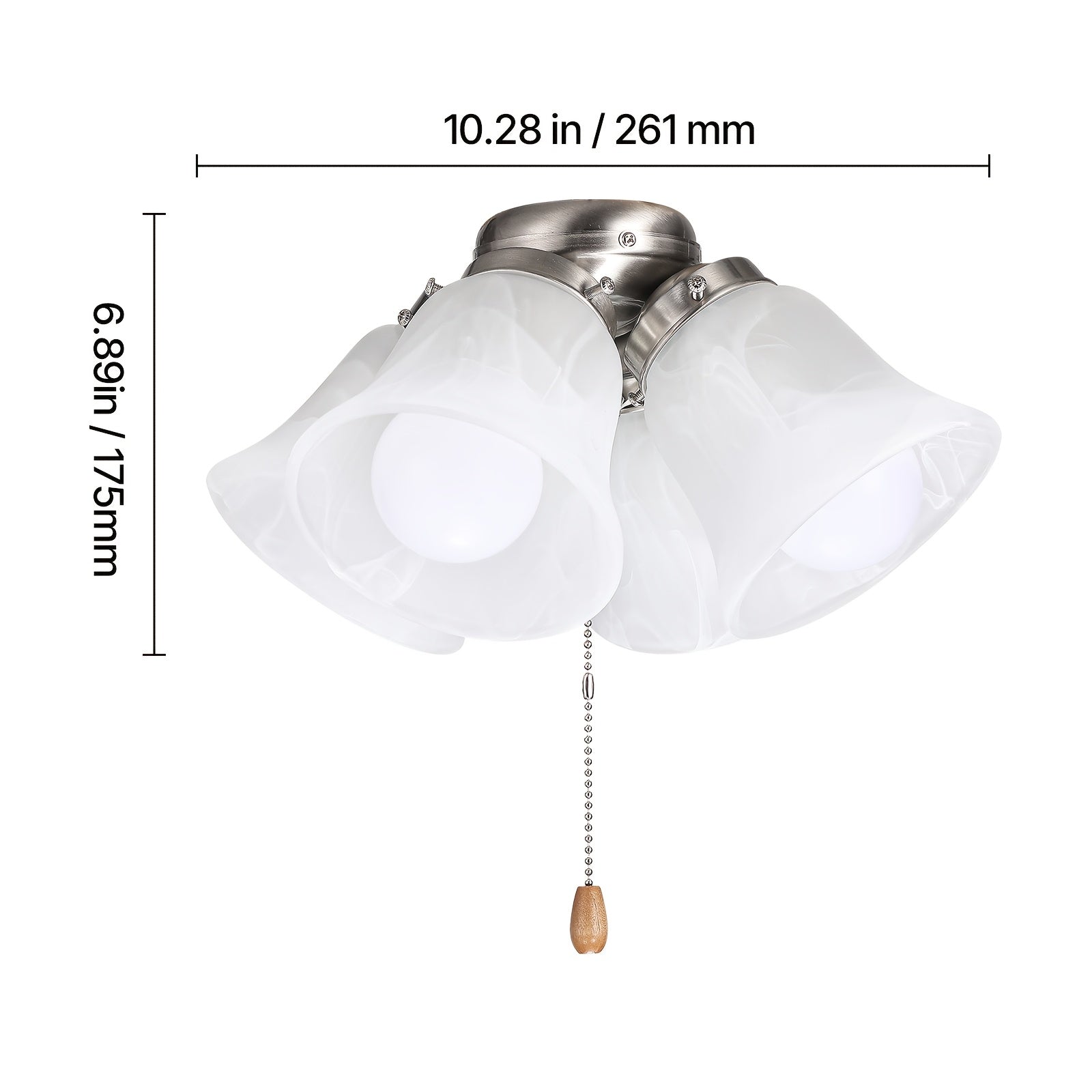 4 Pcs Flower Shaped Ceiling Fan with Light, Pull Chain Design, 750lm Brightness, 110V Plug-Free, S001 Model, Available for All Sales Channels