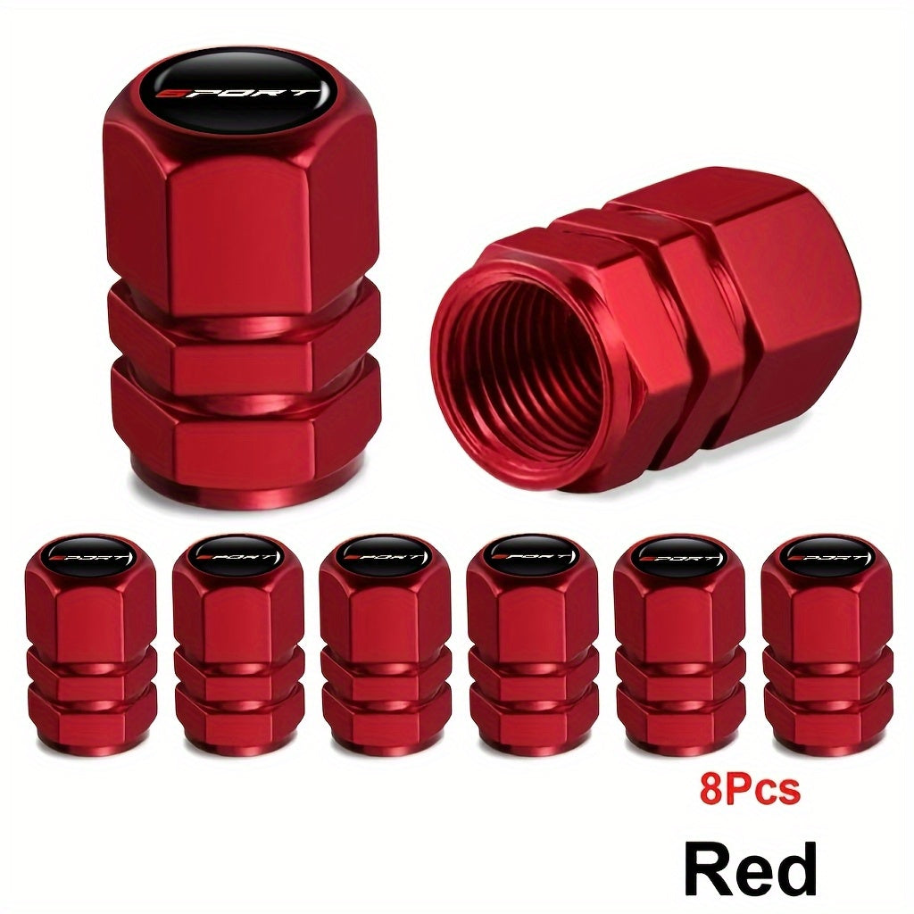 Aluminum Alloy Sport Pattern Valve Caps, Suitable for Motorcycles, Cars and Other Vehicles, Available in 4/8-Pack, First Released in 2025