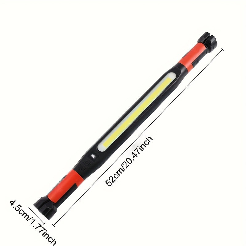 Kemielus Rechargeable LED Work Light Bar Magnetic Base IP44 Off-Road Vehicle Lamp High Lumens Portable Cordless Flashlight for Inspection Workshop Outdoor Emergency