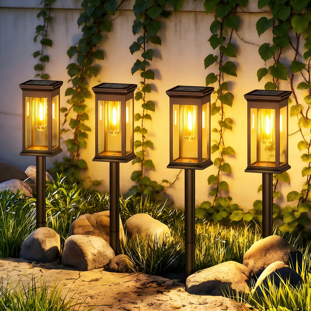 4 Pack Solar Courtyard Light, Upgraded High-Brightness Outdoor Solar Light, Perfect for Patio, Driveway, Walkway, Landscape and Courtyard Decoration