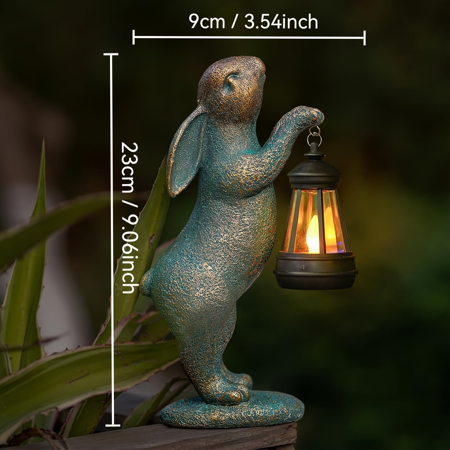 Rabbit Holding Lantern Solar Light