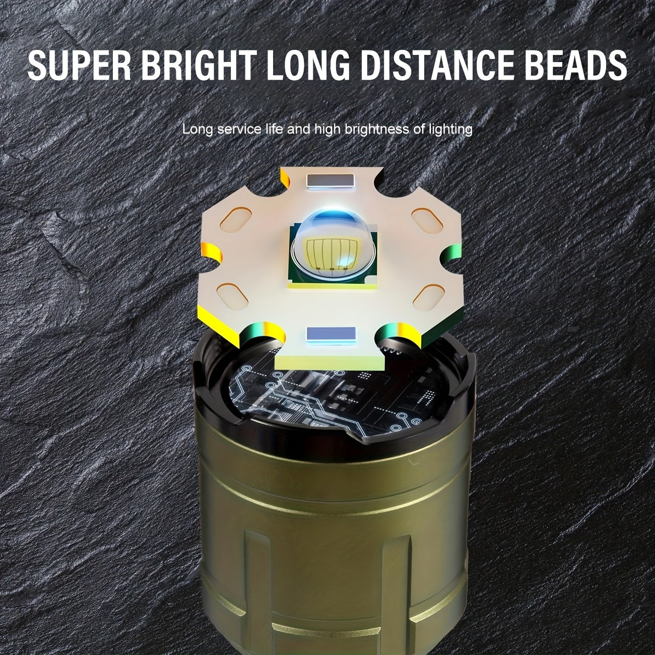 Lihangxing 5000mAh USB-C Rechargeable Tactical Flashlight - 500 Lumens Super Bright LED, Telescopic Zoom Up to 1968.5 Inches, Durable Aluminum Alloy Structure, Comes with Storage Box and Charging Cable