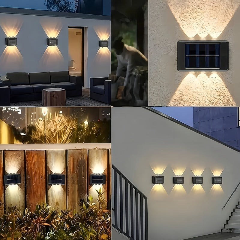 1-Piece - 6 LED Beads / Solar Exterior Wall Light / Solar Wall Light / Outdoor Anti-Glare Lighting Solar Outdoor Light, Solar Outdoor Wall Washer Light, Compact Wall Light, Energy Saving, Solar Charging, Semi-Flush Mount Installation