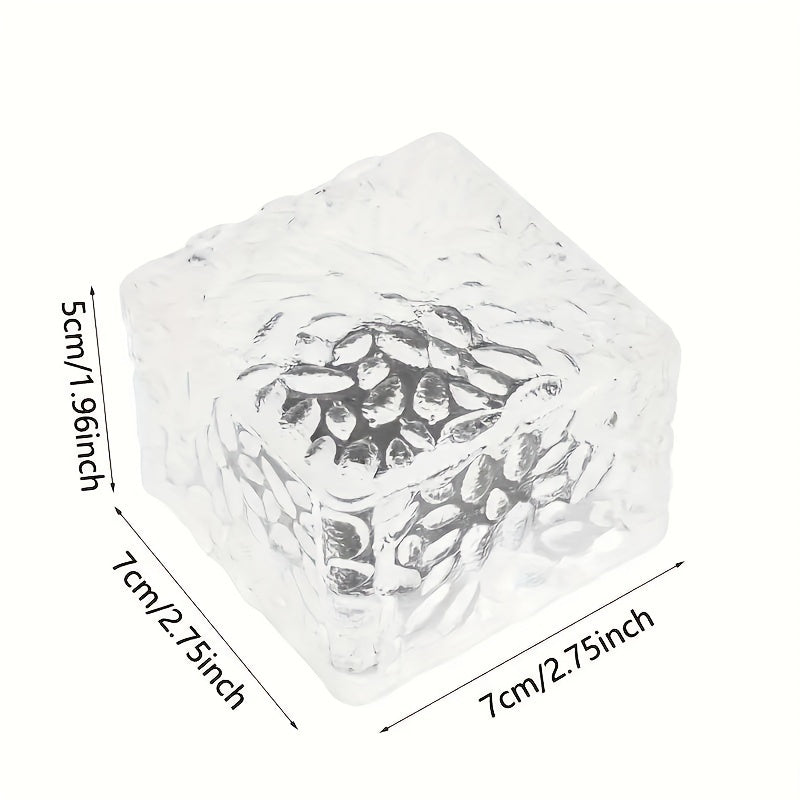 1/6pc太阳能砖灯，冰块立方灯，万圣节景观路径灯，感恩节和圣诞节户外派对太阳能地板灯，用于花园庭院路径，圣诞装饰