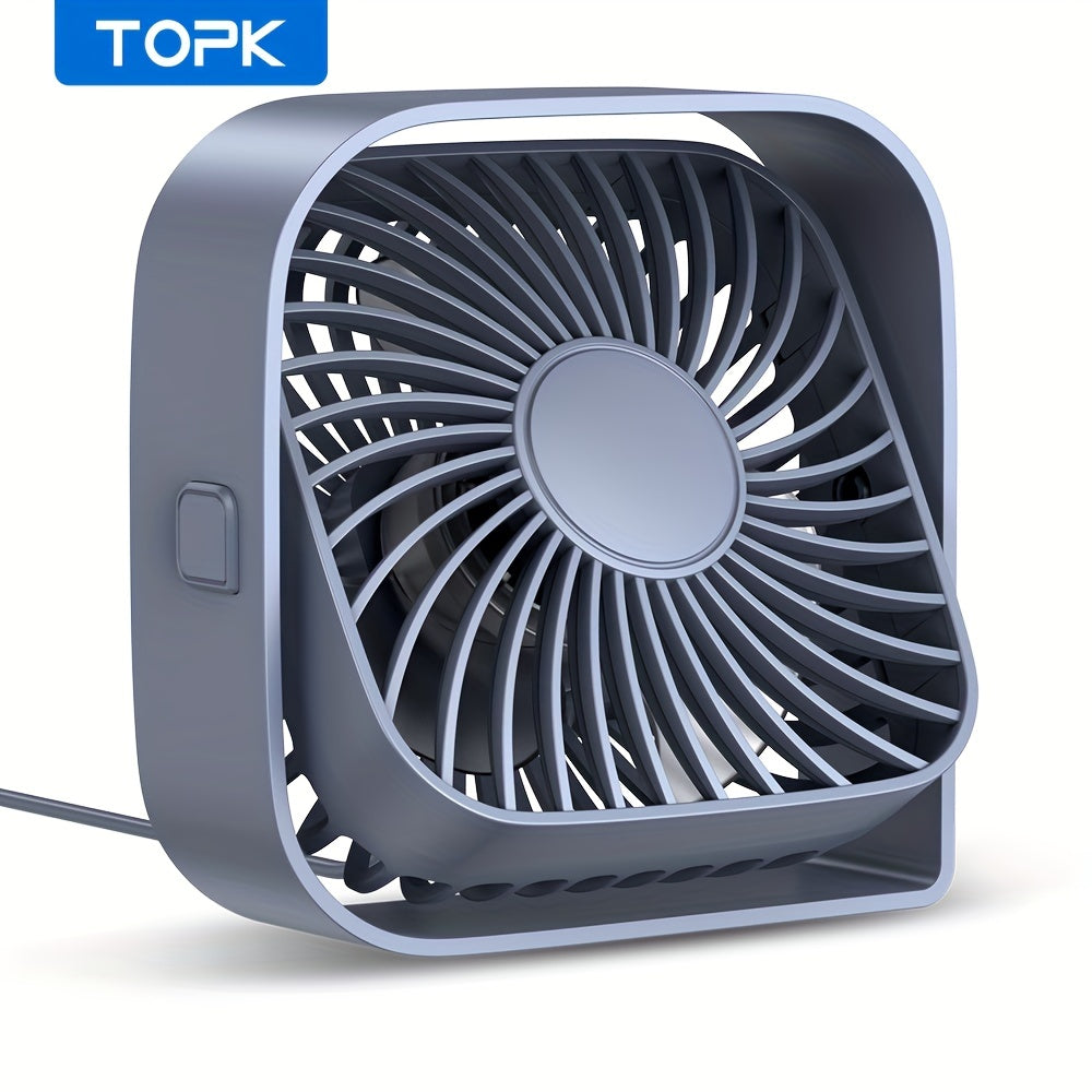 Stay Cool & Comfortable Anytime Anywhere: Portable USB Desktop Fan with 3 Speeds and 360° Quiet Operation