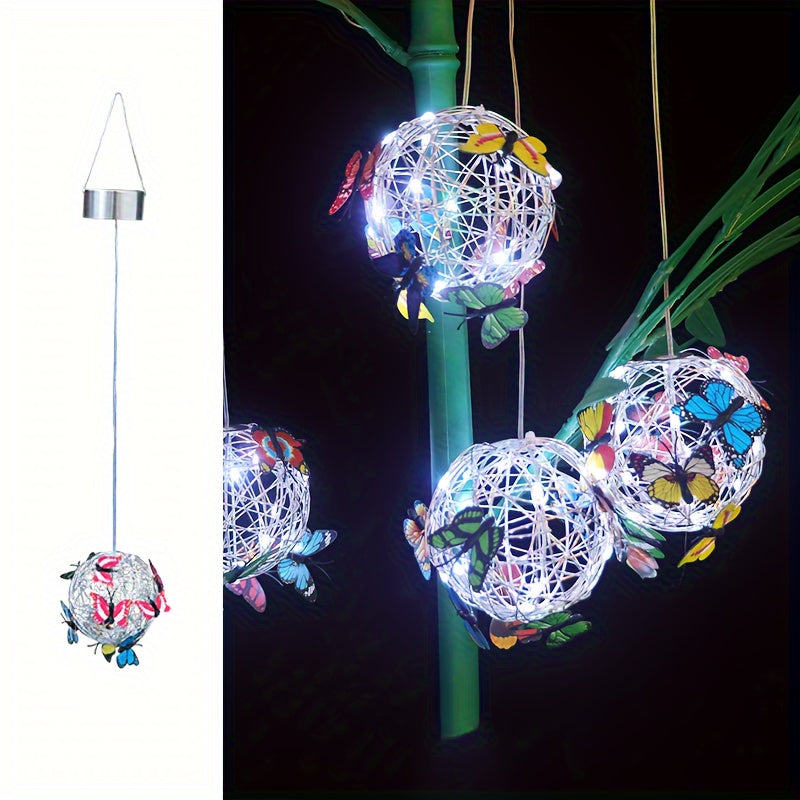 Solar Outdoor Butterfly Ball Light Small Butterfly Style Old