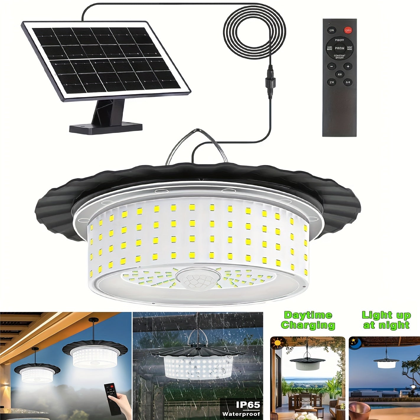 Solar Sensor Pendant Light - White Light