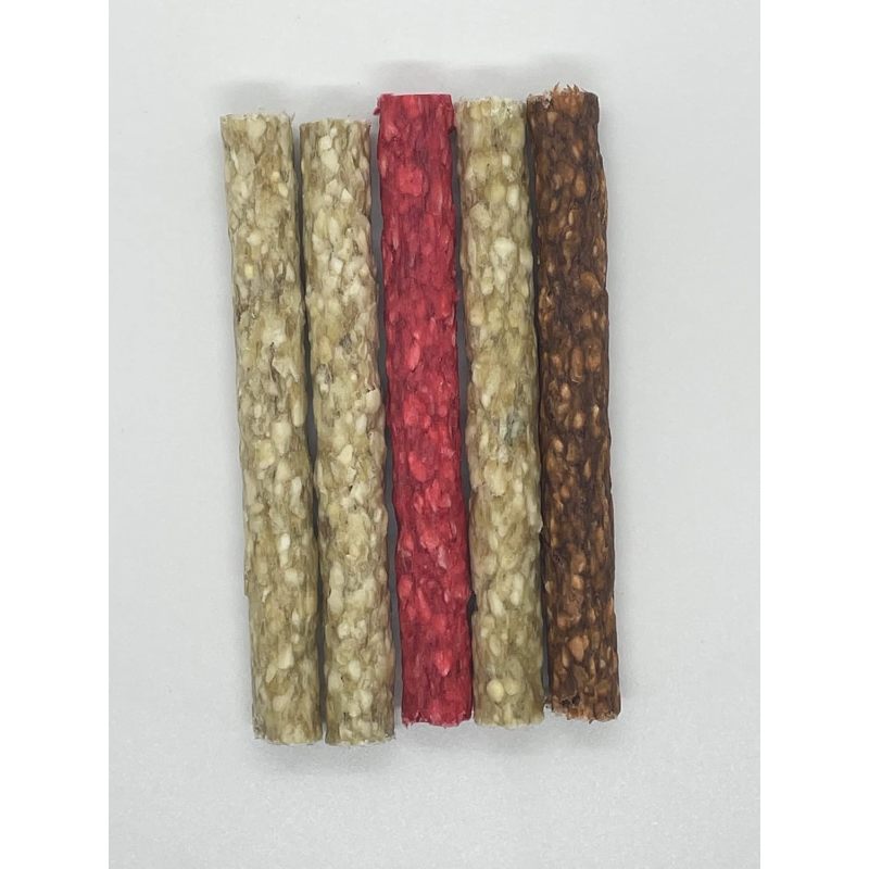 狗狗零食嚼骨生皮Munchy棒（棒子5" X15Mm，5根装，混合款）