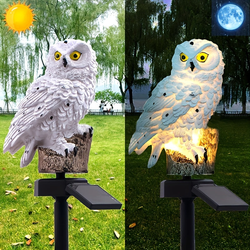 1 Piece Solar Garden Stake Light, Realistic LED Owl Lawn Light, Outdoor Landscape Lighting for Villas, Gardens, Parks, Pathways with Auto-Switching Function