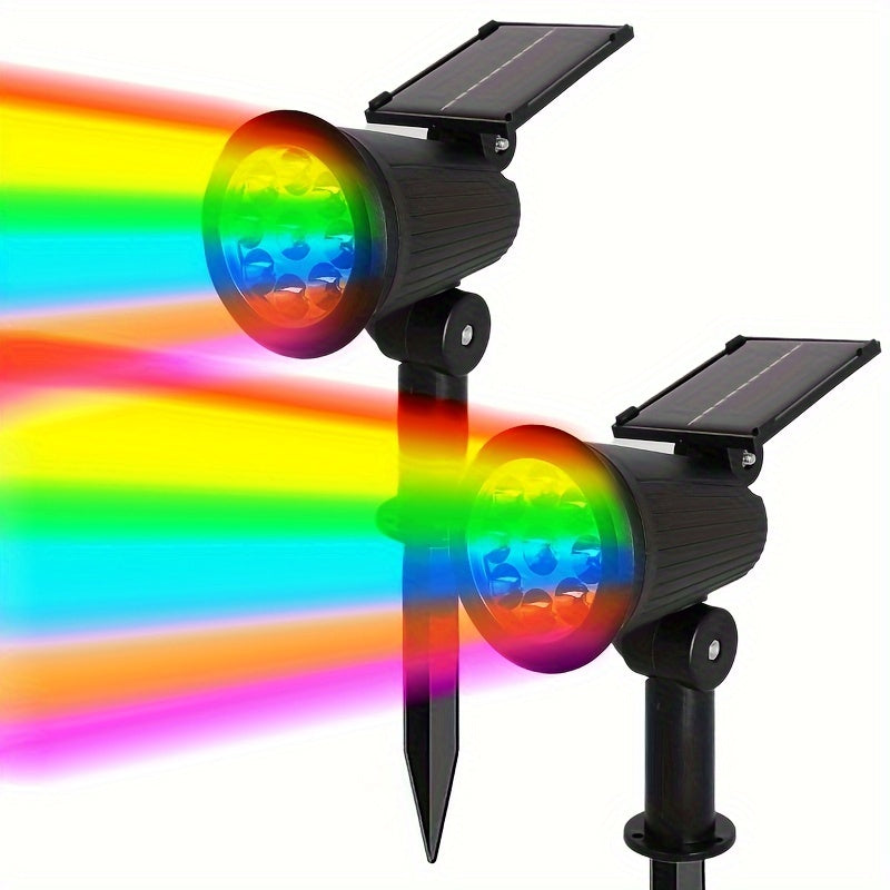 1 件节能太阳能 9LED 景观聚光灯 - 多功能花园气氛灯，带可调式桩，水晶装饰，适合户外装饰，非常适合庭院、阳台、草坪、通道、别墅、游乐场和万圣节、太阳能花园装饰