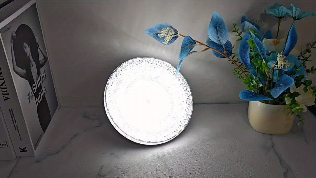 A rechargeable searchlight, camping portable floodlight, high-brightness crystal lampshade, removable power bank, three lighting modes, battery level indicator, with hook and magnetic suction