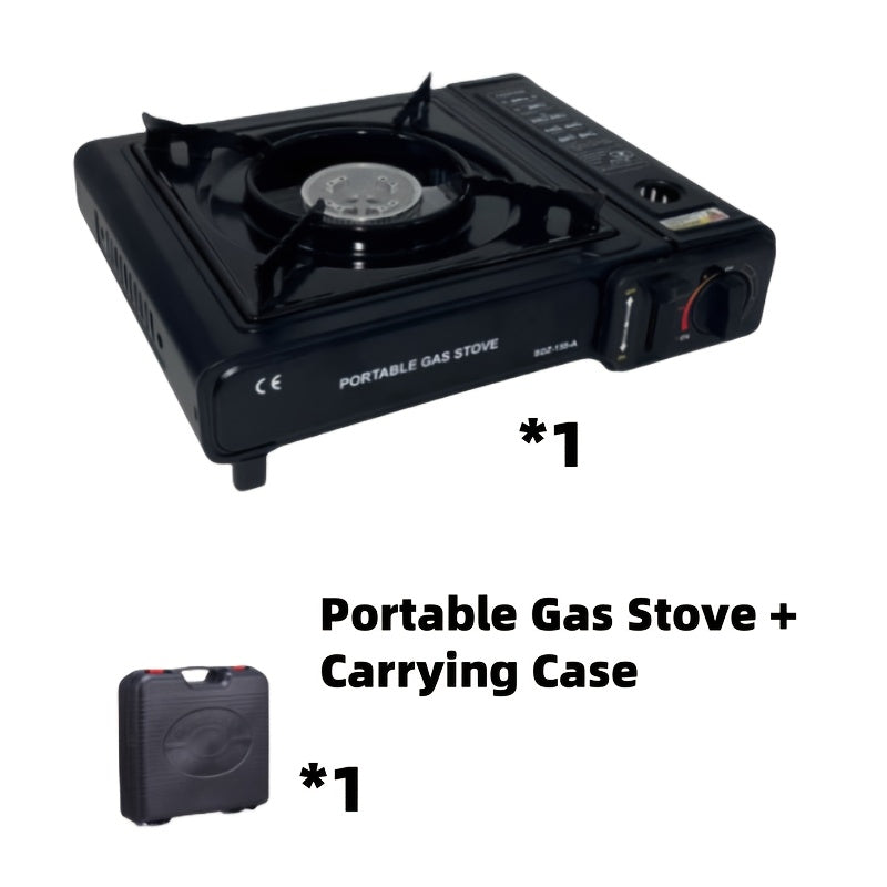Portable Camping Stove with Precise Temperature Control, 7850 BTU Power, Windproof & Easy-Clean Ceramic Coated Grate