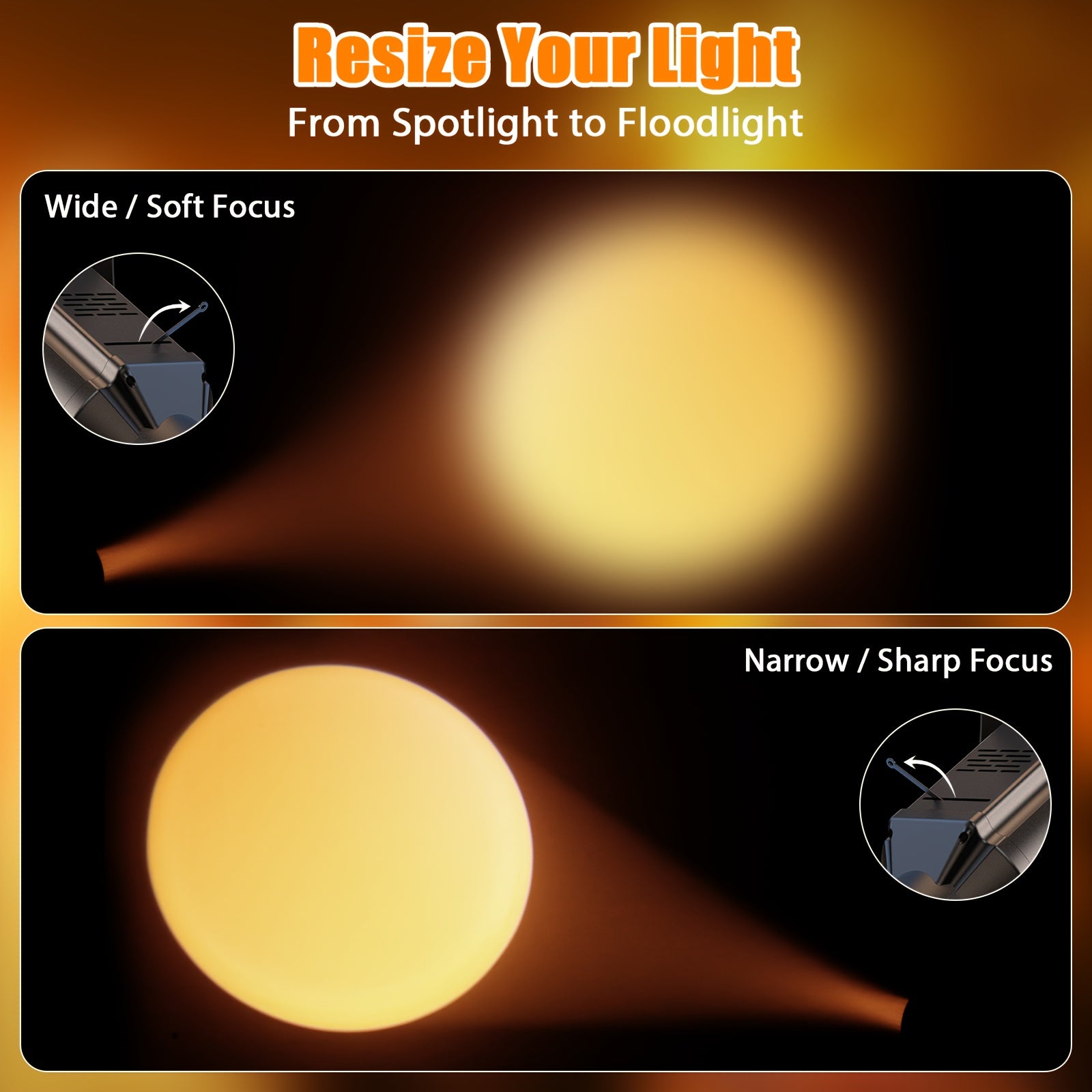 Compact stage light, featuring 150W warm/cool white COB technology, adjustable 3200K to 5600K, with zoom control and DMX512 compatibility. These 6-channel manual focus LED spotlights are perfect for performances and events.