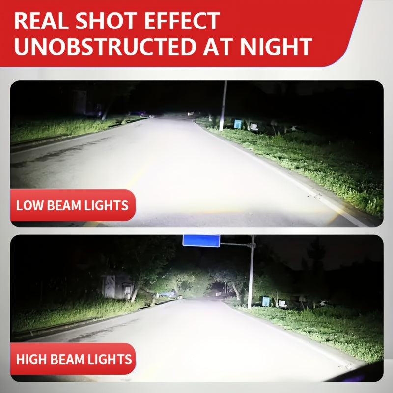 2 H4 High/Low Integrated Headlight Bulbs, 60,000 Lumens 420W 3570 CSP Chip New LED Projector Lens, 6000K White Light Super Bright Source, Suitable for Motor Vehicles, Left-Hand Drive, 12-24V, No Battery Needed