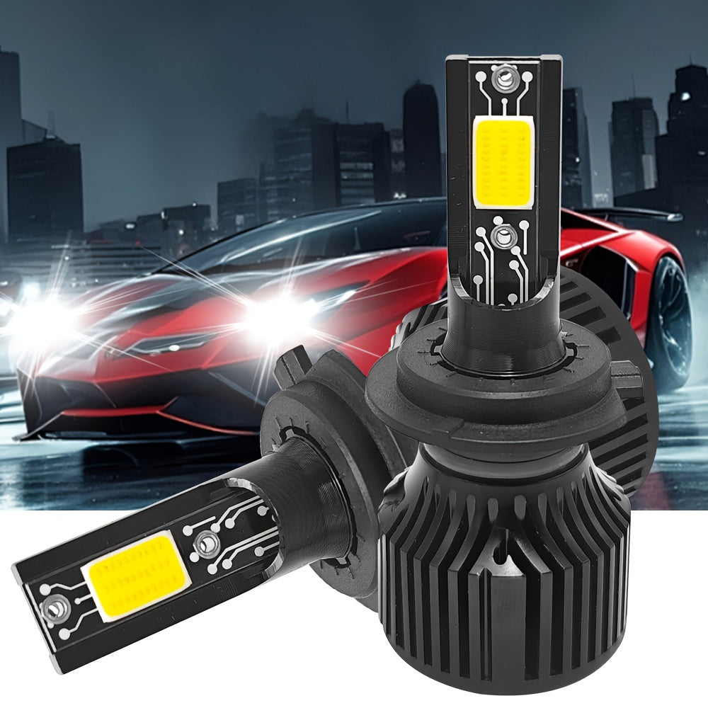 2-Pack Car LED Headlights H4 Bulbs 20000 Lumens High/Low Beam Integrated Universal for H1, H4, H7, H11 CSP Chip CANbus Error-Free 360° Beam Angle Compatible with HB3/9005, HB4/9006, HIR2/9012-G03 No Battery Design Fits 99%