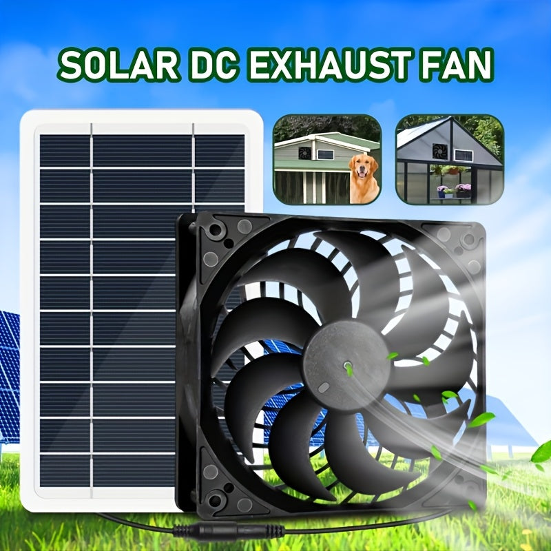 2W Portable Solar Fan, Solar Panel Fan Kit, Solar Powered Dual Fan Ventilation System, Specially Designed for Chicken Coop, Rabbit Hutch, Pet Shed, Greenhouse Air Purification, Tent, RV and Outdoor Workshop, Enhance Air Circulation