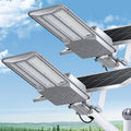 Commercial Grade Solar Street Light Dusk-to-Dawn IPX7 Waterproof Heavy Duty Security Floodlight for Street Courtyard 2/1 Pack