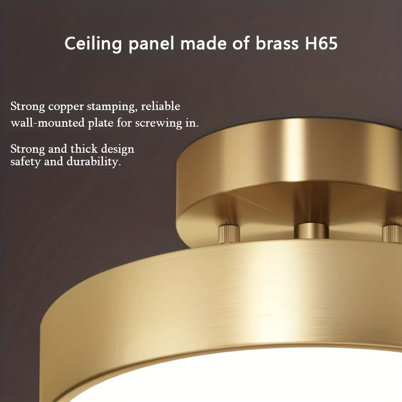 Brass Light Luxury Ceiling Light for Entryway, Home Hallway, Balcony, Front Door Lighting Fixture