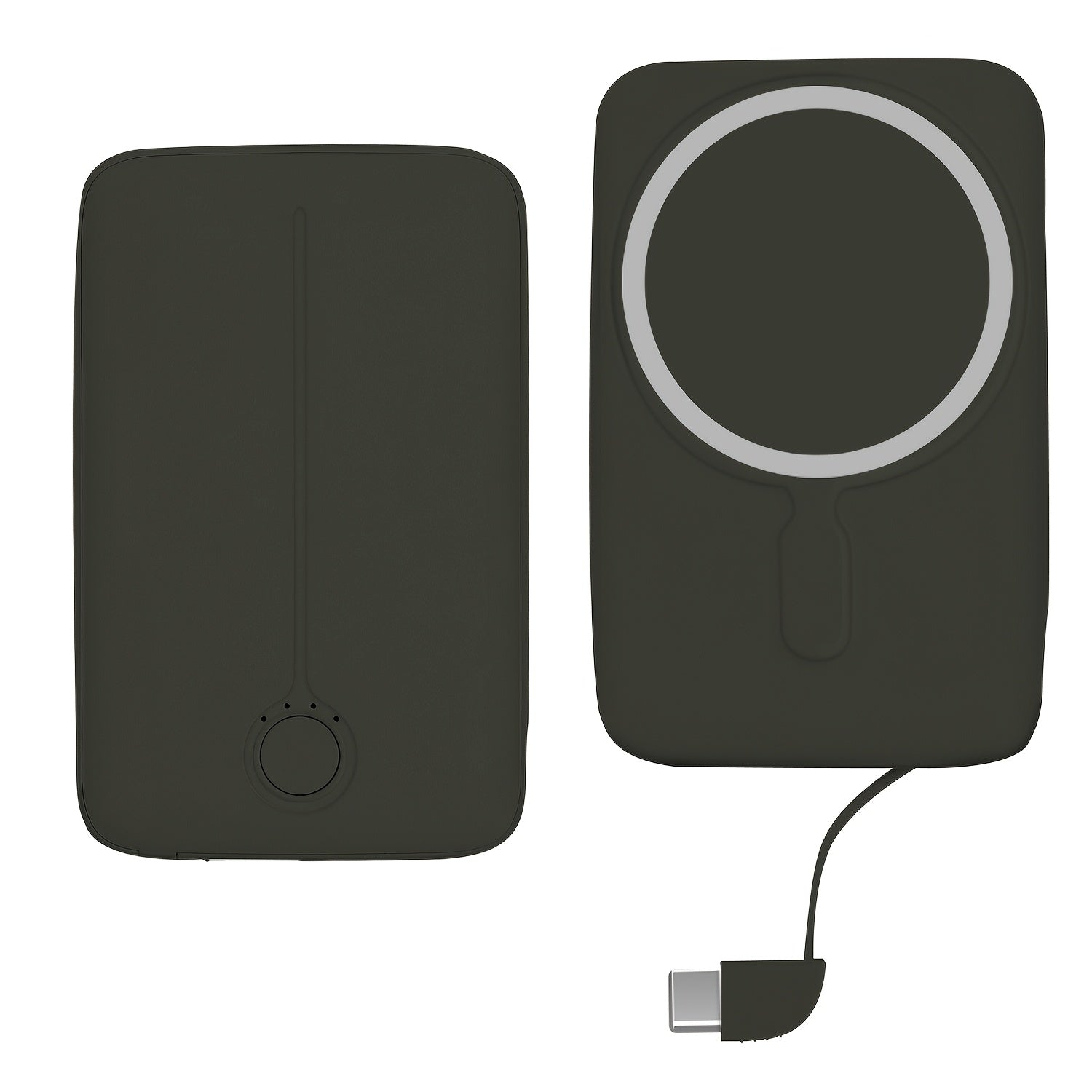 5000mAh Slim -Compatible Portable Charger - Wireless Power Bank with 15W PD USB-C, Compact Design for iPhone 16/15/14/13/12 Series & More, Rechargeable Lithium Polymer Battery, Sleek White Finish, iPhone Battery Case | Modern Accessory | Highquality Conne